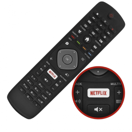 Controle Remoto para Tv Philips Lcd / Led / Smart / 4k Com Botão Netflix