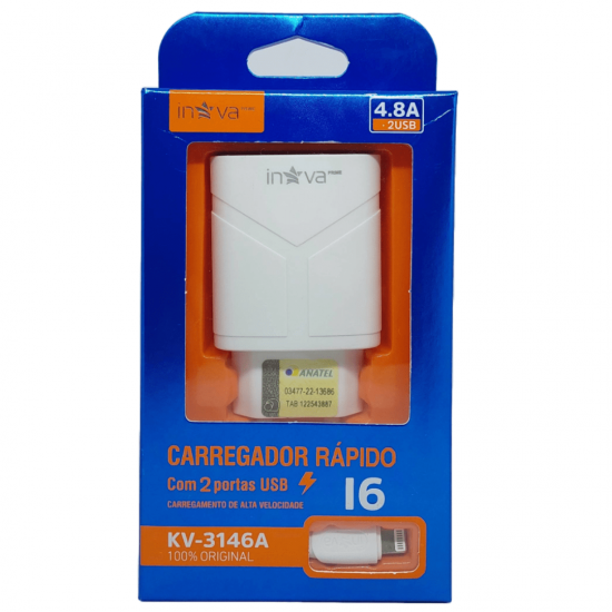 Carregador de celular turbo iphone  4.8a  2 usb lightning