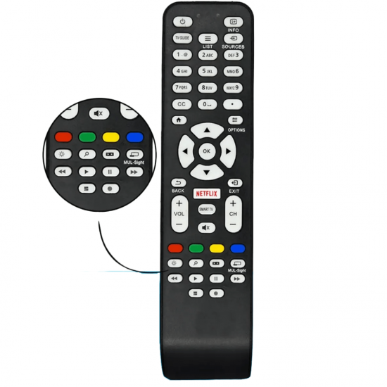 Controle Remoto Para Tv Aoc Com Botão Netflix Led Smart Novo SKY-8050 / LE-7463 / VC-A8203