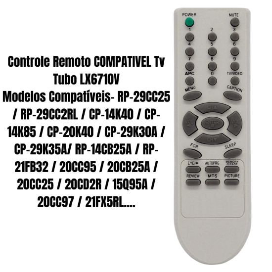 Controle Remoto Compatível Tv De Tubo LG