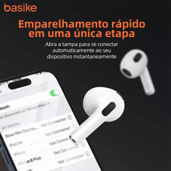 Fone de Ouvido Auricular Ba FON 9856 - Bluetooth 5.3 - BASIKE