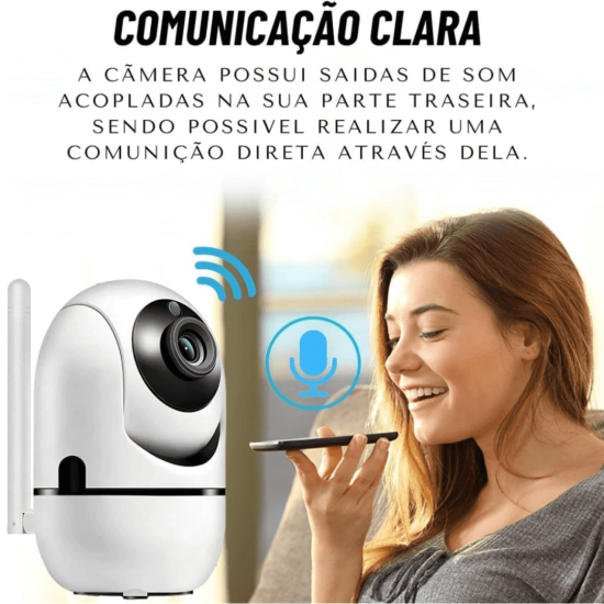 Câmera de Segurança IP Babá Eletrônica Wi-Fi Visão Noturna com Microfone Inova