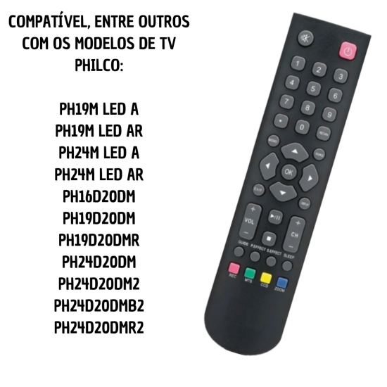 Controle remoto compatível tv philco PH19M PH24M