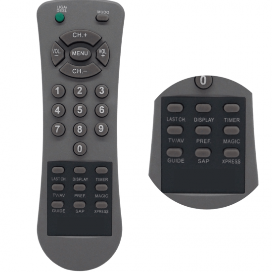 Controle Compatível Com Tv Philco Tubo Tv Antiga PH14D, PH14E, PH21C, PH21D, PH21E, PH21M
