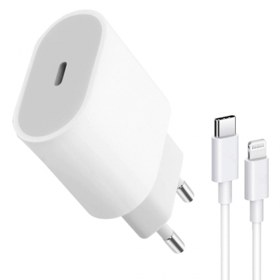 Fonte Carregador Turbo 20W USB Tipo C + Cabo Tipo C para iPhone Inova