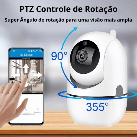 Câmera de Segurança IP Babá Eletrônica Wi-Fi Visão Noturna com Microfone Inova
