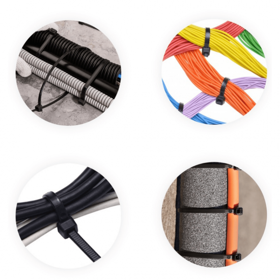 Abraçadeira de Nylon Pacote com 100 e 50 Unidades Cintas Plásticas