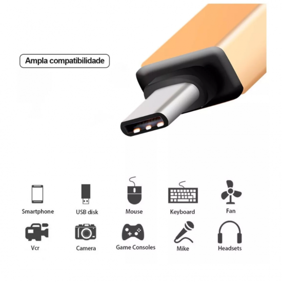 Adaptador Conector Tipo C para USB OTG Conversor Macho USB-C Adaptador de Sincronização-de Dados