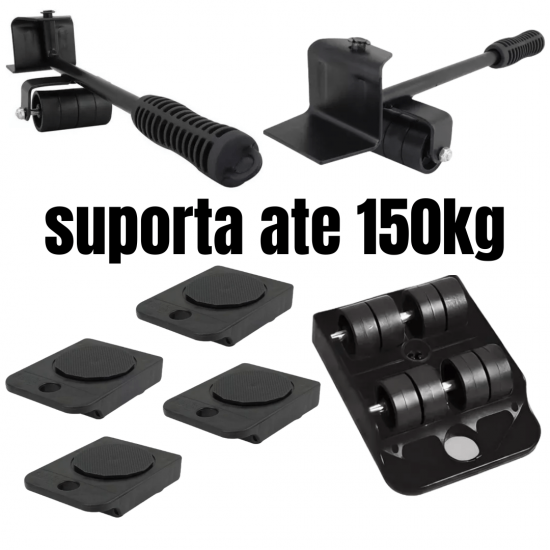 Aparelho Movedor Móveis Fácil Levantador Materiais Pesados Kit 5 Peças