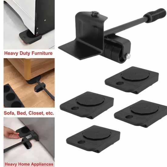 Aparelho Movedor Móveis Fácil Levantador Materiais Pesados Kit 5 Peças