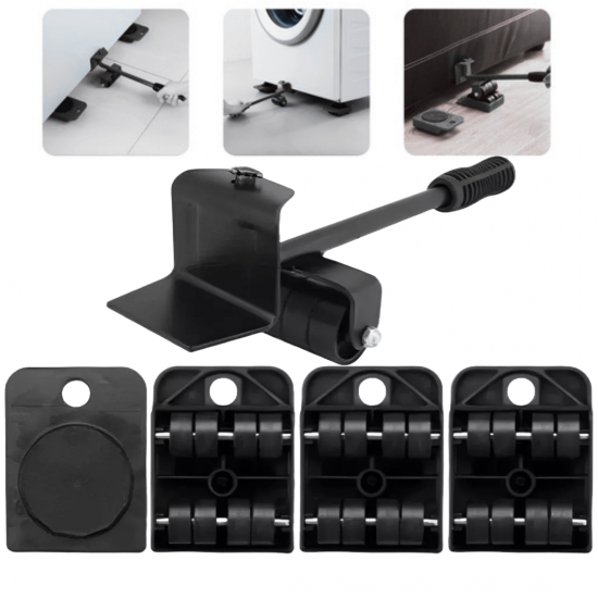 Aparelho Movedor Móveis Fácil Levantador Materiais Pesados Kit 5 Peças