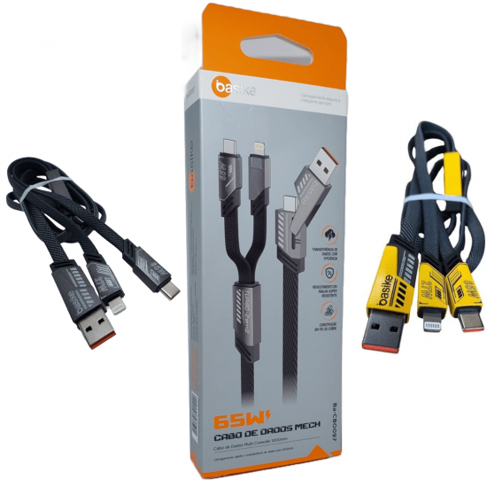 CABO 4 EM 1 USB-A/USB-C TIPOC/LIGHTNING 27W - Basike