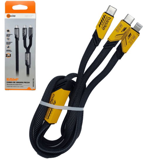 Cabo BASIKE - USB-C - Lightning/Type C - 65W - 1 Metro