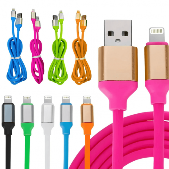 Cabo Carregador De Celular iPhone (USB-Lightning) 1,20 Metro 2.4A Colors - Inova
