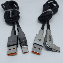 Cabo Carregador Turbo De Celular Angular Rotativo (USB - Tipo-C) 27W - 1Metro - Ba-CBO099 - Basike