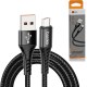 Cabo Carregador USB para Micro USB(V8)  Basike Ba CB0104 - 18W, 1 Metro, Nylon Trançado