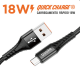 Cabo Carregador USB para Micro USB(V8)  Basike Ba CB0104 - 18W, 1 Metro, Nylon Trançado