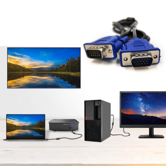 Cabo Vga e Vga Para Monitor Projetor Lcd Pc Tv 2 e 5 metros