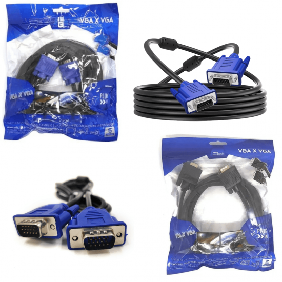 Cabo Vga e Vga Para Monitor Projetor Lcd Pc Tv 2 e 5 metros
