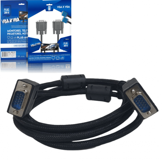 Cabo Vga e Vga Para Monitor Projetor Lcd Pc Tv 2 e 5 metros