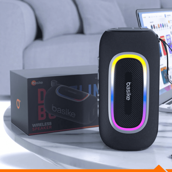 Caixa de Som Bluetooth Portátil Basike Ba RAD 016 - 80W, RGB, TWS, IPX6