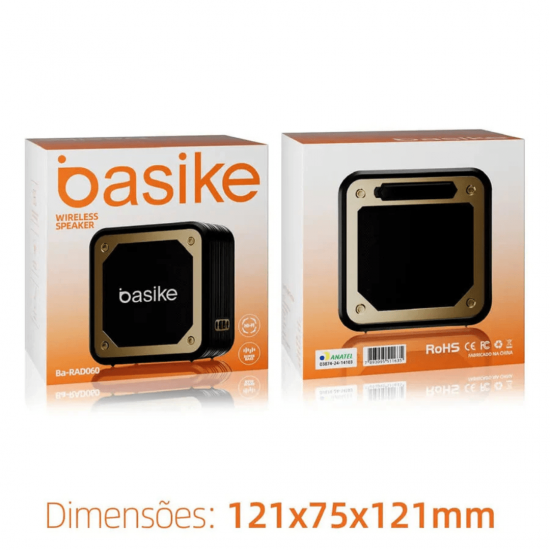 Caixa de Som Bluetooth Portátil Basike Ba RAD 060 - 8W, RGB, TWS, Hi-Fi, Super Bass, IPX6