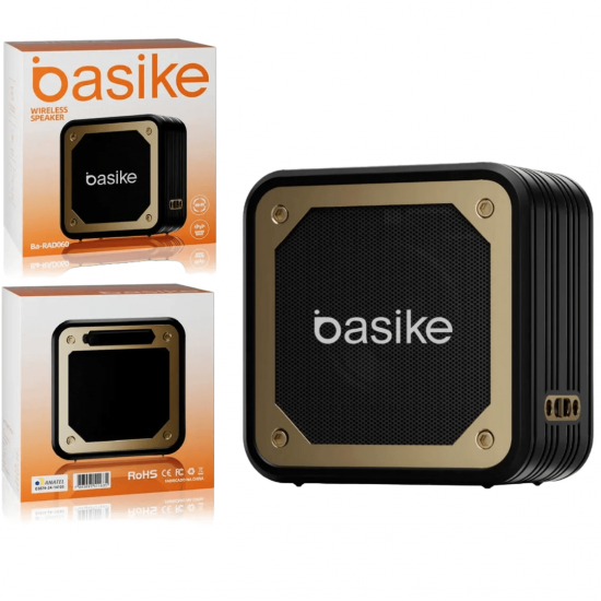 Caixa de Som Bluetooth Portátil Basike Ba RAD 060 - 8W, RGB, TWS, Hi-Fi, Super Bass, IPX6