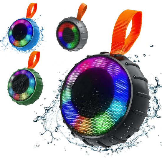 Caixa de Som Bluetooth USB Suporta Cartão Micro SD TF Resistente à Água com led rgb - inova rad-30025