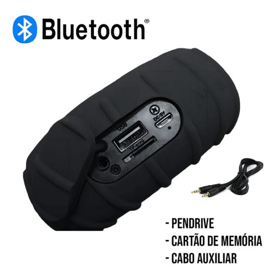 Caixa de Som Bluetooth USB Suporta Cartão Micro SD TF Resistente à Água com led rgb - inova rad-30025