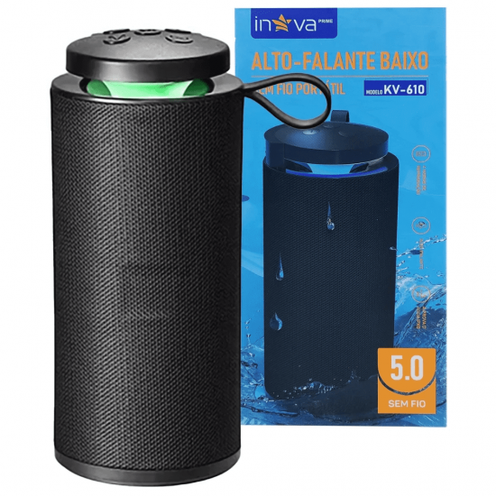 Caixa De Som Rádio Bluetooth Portátil Sem Fio Com LED - KV-610