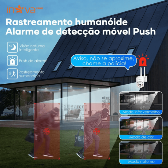 Câmera De Segurança Hd Vigilância Visão Noturna Ip66 INOVA
