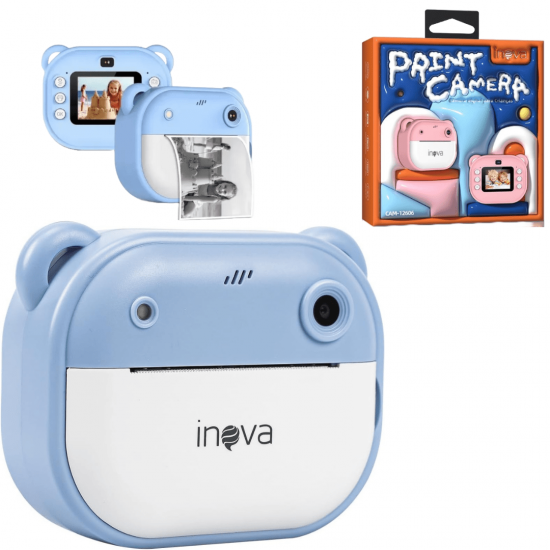 Câmera Digital Infantil Portátil 20MP, Tela de 2 Polegadas, 200 dpi, Resolução 1080P, Impressão Instantânea.