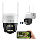 Câmera Segurança Externa 4K Dual Lens 2.4G WiFi 360° PTZ - Monitor Noturno Colorido