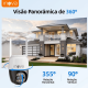 Câmera Segurança Externa 4K Dual Lens 2.4G WiFi 360° PTZ - Monitor Noturno Colorido