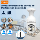 Câmera Segurança Wifi Ip Sem Fio 360 Lâmpada Bocal Full Hd Câmeras Duplas, Tipo Lâmpada, Zoom De 10x