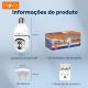 Câmera Segurança Wifi Ip Sem Fio 360 Lâmpada Bocal Full Hd Câmeras Duplas, Tipo Lâmpada, Zoom De 10x