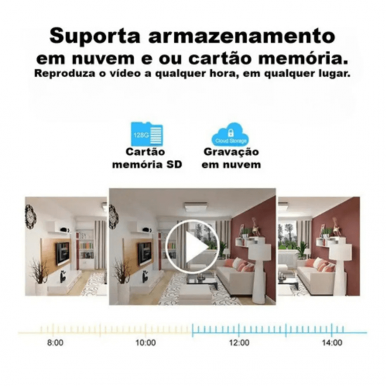 Câmera Tomada Hd Wifi Panorâmica Infravermelho Smart facilidade na instalação - Interna Plug tomada