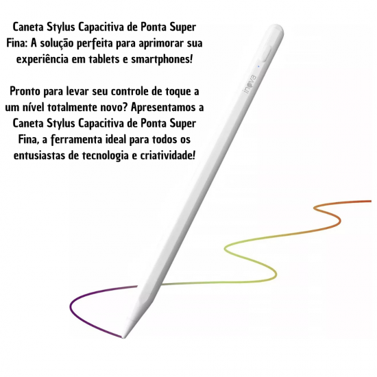 Caneta Capacitiva Stylus Ponta Fina Para Smartphone Tablet Pencil Tela Touch Screen Desenho