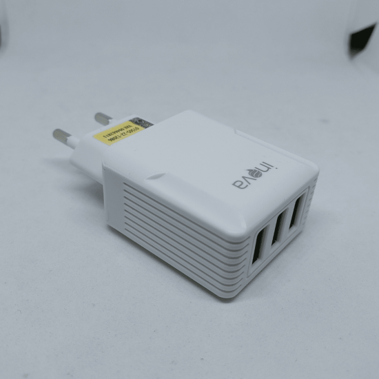 Carregador Rápido 3 USB 5.1A Com Cabo Iphone Inova CAR-9916A