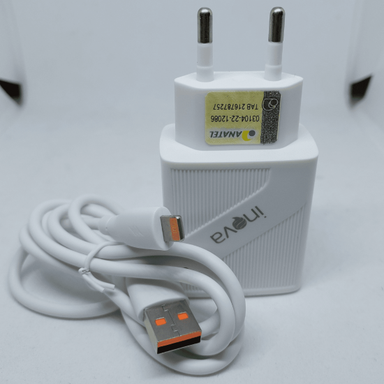 CARREGADOR COM 2 ENTRADAS (TIPO C E USB) 6.1A 48W+ CABO USB 1M PARA IPHONE LIGHTING - INOVA