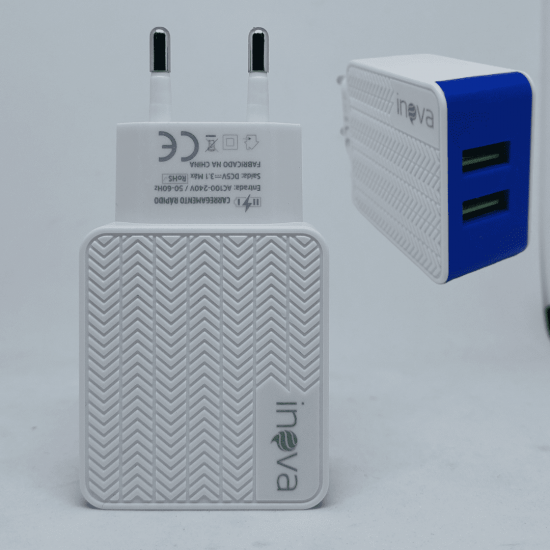 Carregador de Celular 3.1A com 2 Portas Usb Inova - CAR-9010-3.1A
