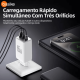 Carregador de Parede Turbo Basike Ba CAR072 – 65W, 2x USB-C + 1x USB-A, PD 3.0, QC3.0