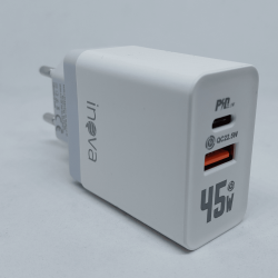Carregador INOVA - 45W com 1 Entrada USB e 1 Entrada Type-C - CAR-5219