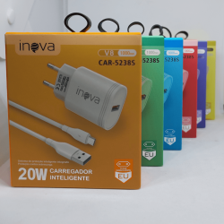 Carregador Inova Rápido 20w 3.0 V8 Usb Car-5238s MKL Original
