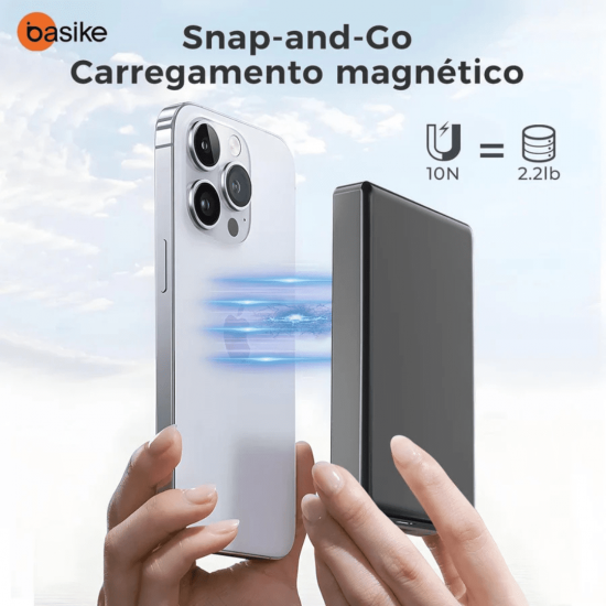 Carregador Portátil por Indução Power Bank 5000mAh e 10.000mAh Basike - 20W, Magsafe