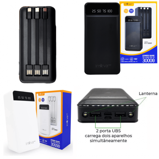 Carregador portátil power bank 30000mah rápido