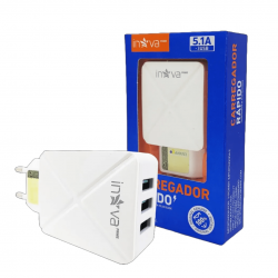 Carregador Rápido Fonte 3 Usb Inova 5.1a Universal