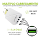 Carregador Rápido Fonte 3 Usb Inova 5.1a Universal