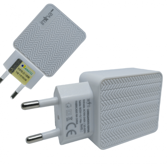 Carregador Rápido Fonte 5.1a 3 Entradas Original Turbo Inova