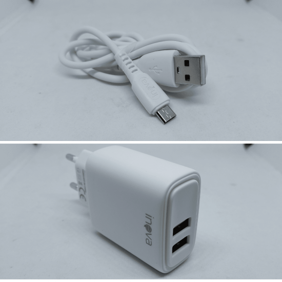 Carregador Rápido Inova 3.1A com 2 Portas USB e Cabo V8